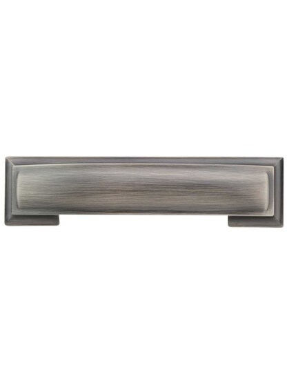 Annadale Pillow Cup Cabinet Pull - 3 3/4 inch Center-to-Center in Brushed Pewter.